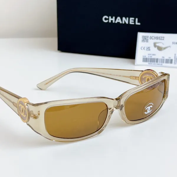 CHANEL square frame glasses tawny color size 56-18-137 - Image 3