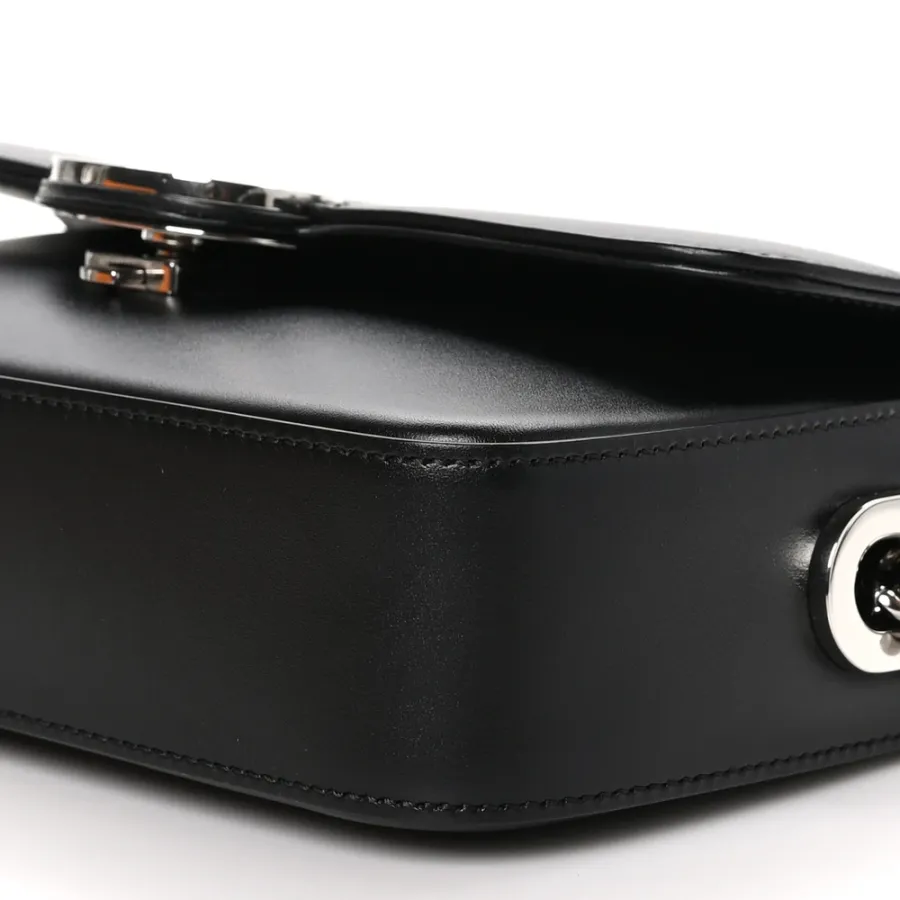 Gucci Small Petite GG Top Handle Shoulder Bag Black Calfskin Leather Silver Hardware