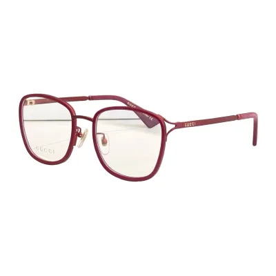 Gucci square frame glasses black gold/red/leopard/rose gold/camouflage/leopard rose gold color transparent lens Size 53口18-145