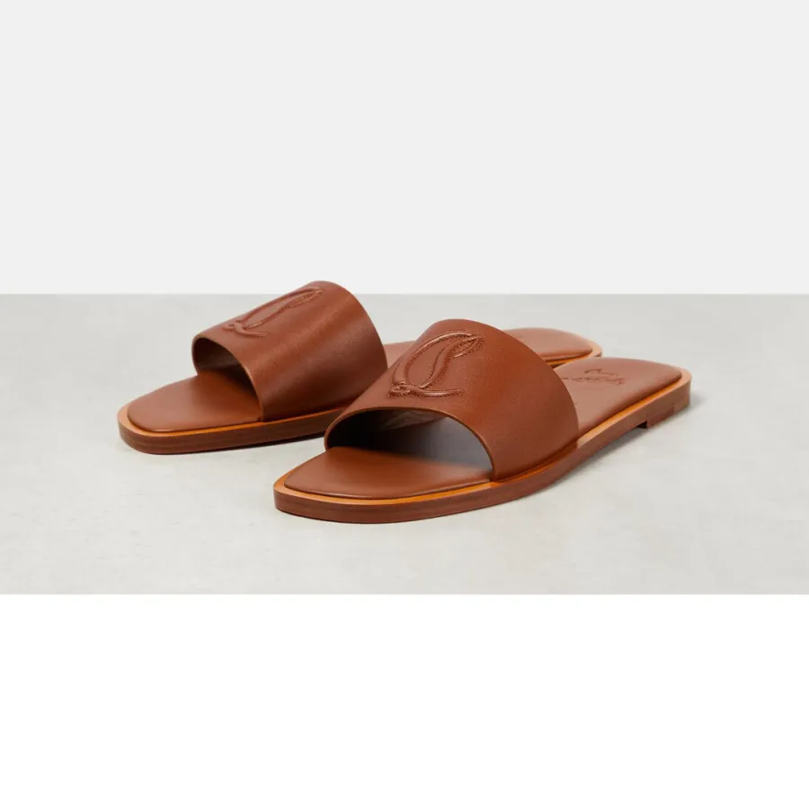 Christian Louboutin Brown flat slipper sandals