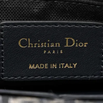 Dior Small Montaigne 30 2-in-1 Pouch Blue Oblique Canvas Gold Hardware