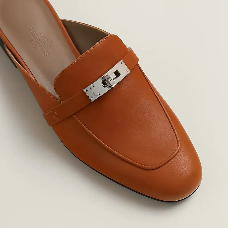 HERMES Oz Mule Brown Slippers