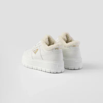 PRADA white leather sneakers