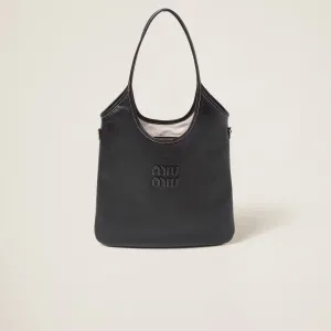 Miu Miu IVY Calfskin Leather Hobo Black Tote Bags