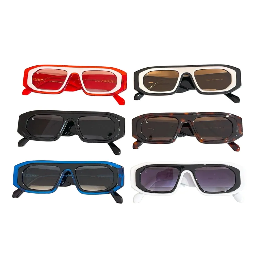 Louis Vuitton square frame glasses orange/black/red/white/blue/leopard color Size 53口22-145