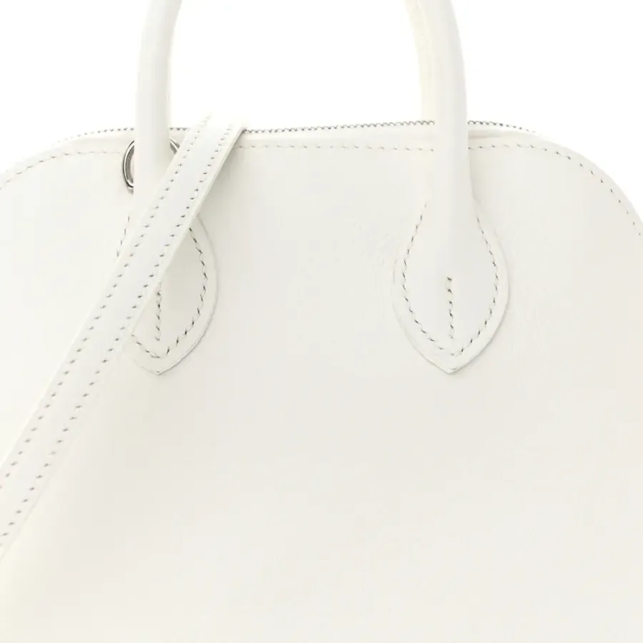 Hermès Mini 1923 Bolide White Evercolor Leather Silver Hardware