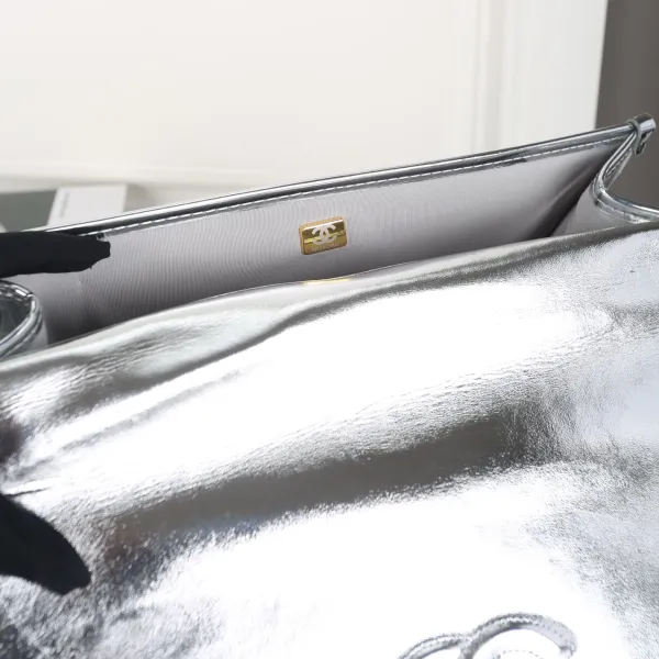 Chanel Silver / Gold / Black patent leather Backpacks - Image 10