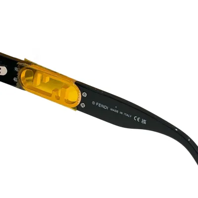 Fendi square frame glasses black gold/eggplant/grey/nude black color Size 55口17-145