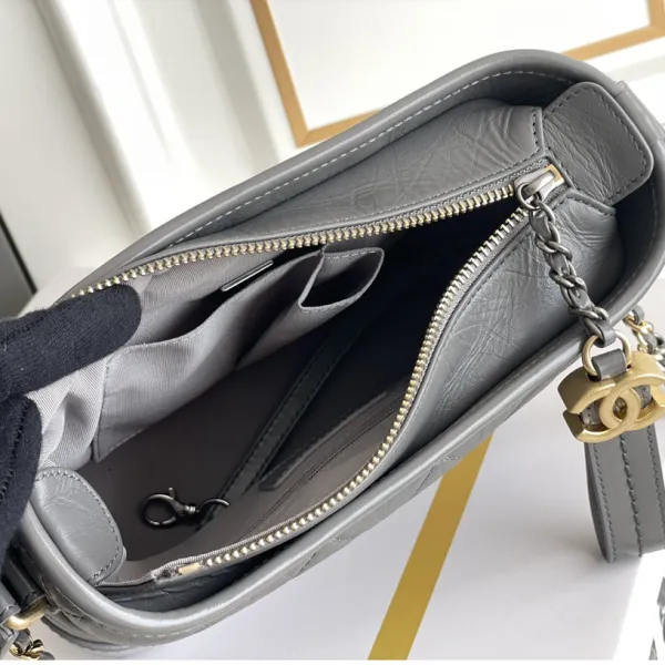 Chanel Grey Bag Quilted Calfskin Leather Shoulder Bags Crossbody Bags - Image 10