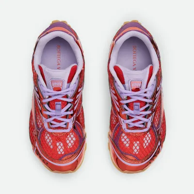 Bottega Veneta Orbit Sneakers In Purple/Red Technical Fabric And Mesh Lace-Up Sneaker