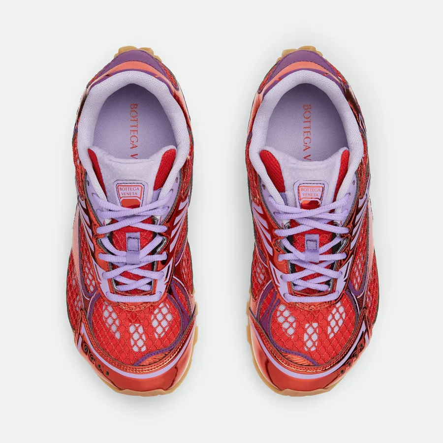 Bottega Veneta Orbit Sneakers In Purple/Red Technical Fabric And Mesh Lace-Up Sneaker