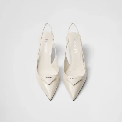 PRADA Patent paint leather White High Heels Shoes