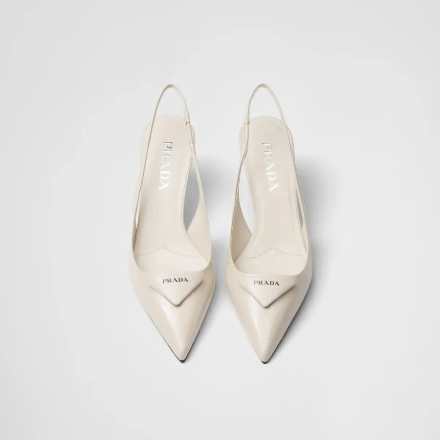 PRADA Patent paint leather White High Heels Shoes
