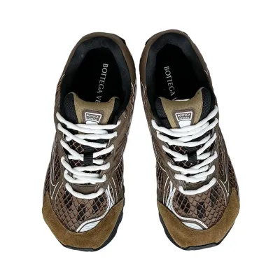 Bottega Veneta Orbit Sneakers In Brown Suede/Technical Fabric/Mesh Lace-Up Sneaker
