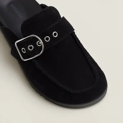 HERMES Key Mule Black Slippers