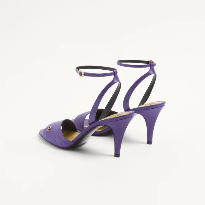 VALENTINO  Crystal trim satin heel sandals (8.5 cm high heel)