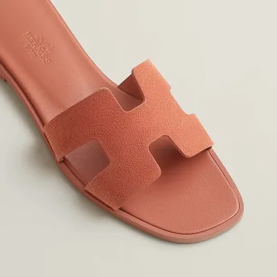 HERMES Oran Orange Slippers