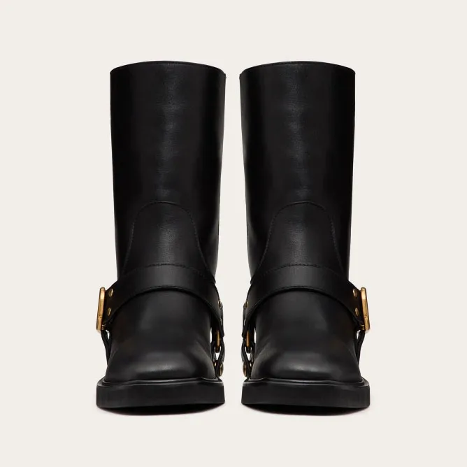 VALENTINO VLOGO SIGNATURE Calf leather ankle boots (heel 3 cm high)