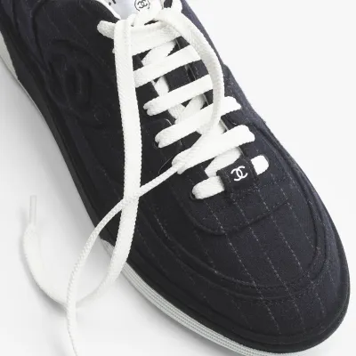 Navy blue and white Chanel Sneakers