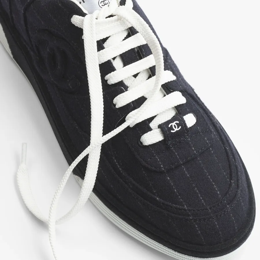 Navy blue and white Chanel Sneakers