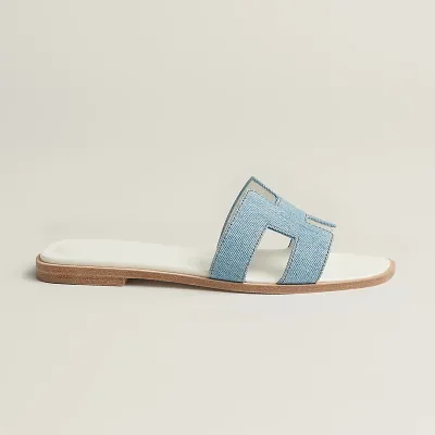 HERMES Oran Blue Slippers