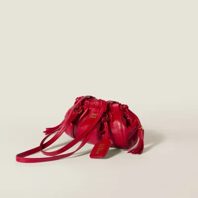 Miu Miu Joie Nappa Quilted Lambskin Leather Red Shoulder Bags