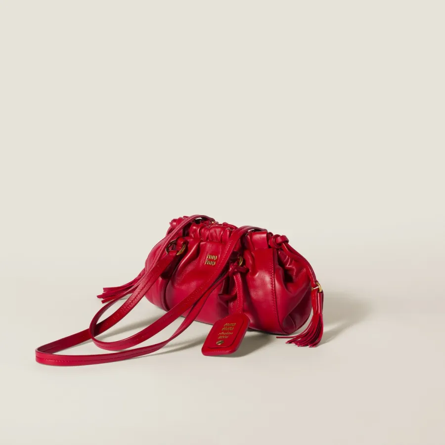 Miu Miu Joie Nappa Quilted Lambskin Leather Red Shoulder Bags