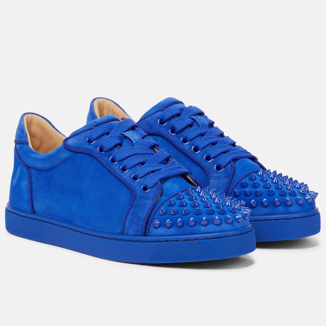 Christian Louboutin Tênis de camurça azul com tachas