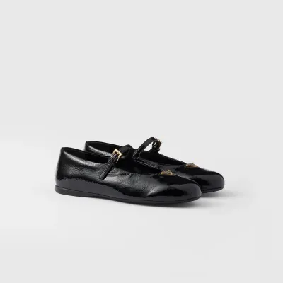 PRADA Naplak Flat Shoes black Ballet Shoes