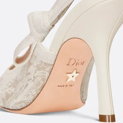 Dior white embroidery  high heels