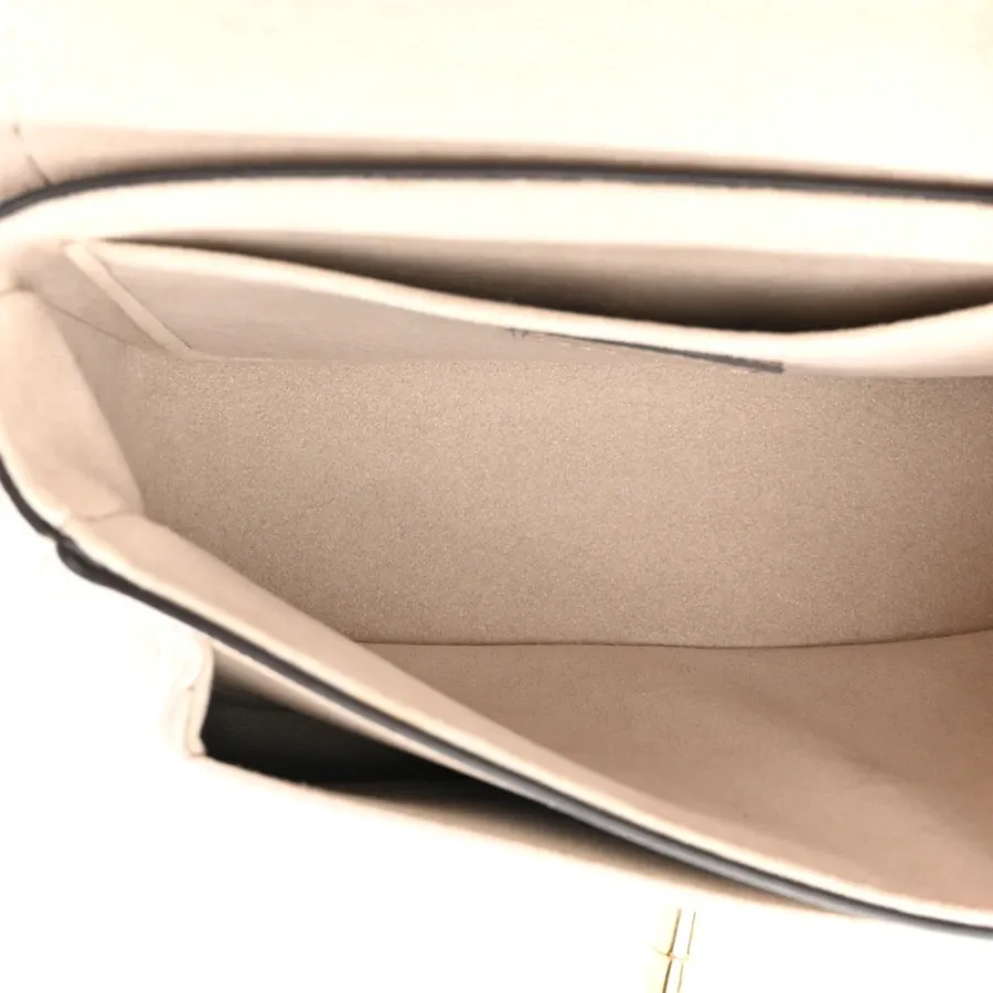 Louis Vuitton Lockme Tender Greige Grained Calfskin Leather Gold Hardware