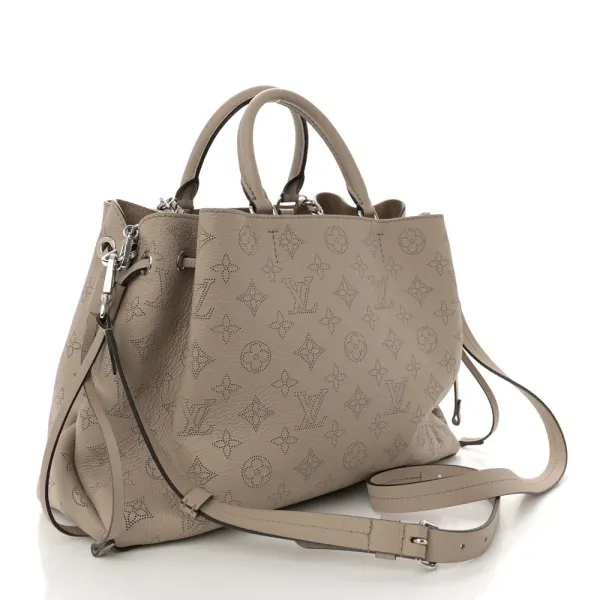 Louis Vuitton Bella Tote MM Galet Mahina Leather Silver Hardware - Image 3