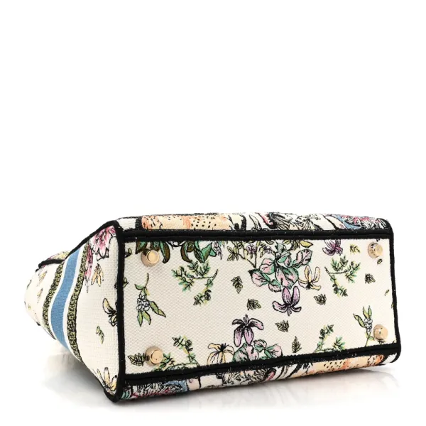 Dior Medium D-Constellation Lady D-Lite Latte Multicolor Embroidered Canvas Gold Hardware - Image 6