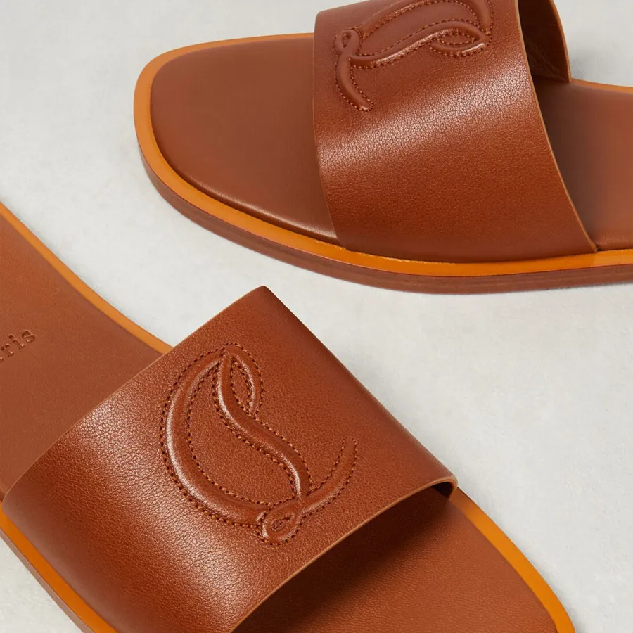 Christian Louboutin Brown flat slipper sandals