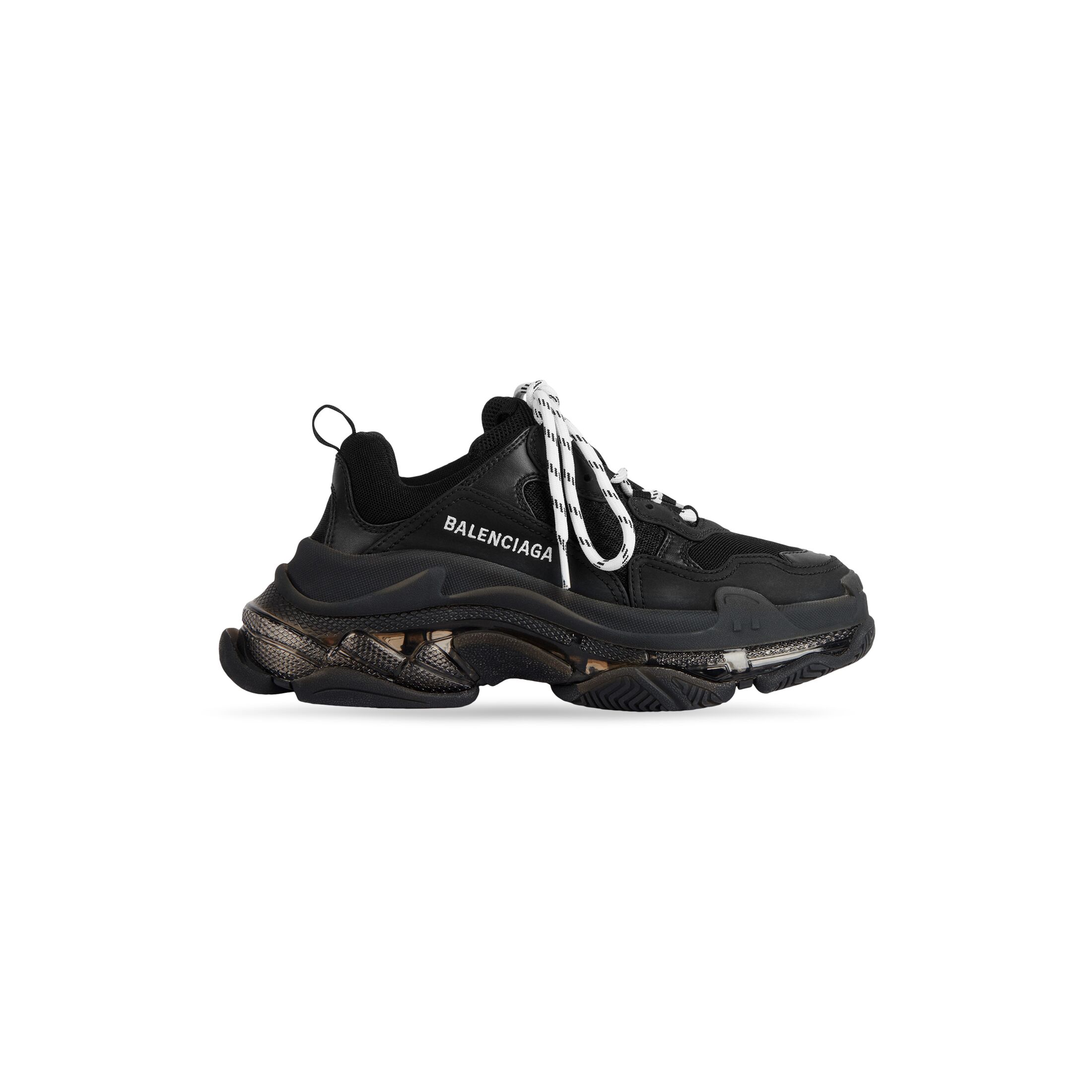 BALENCIAGA TRIPLE S SOLA TRANSPARENTE Tênis Preto