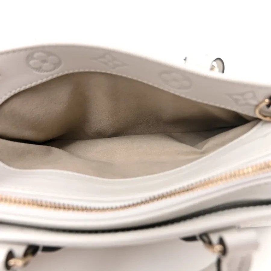 Louis Vuitton OnTheGo East West PM White Embossed Monogram Calfskin Leather Light Gold Hardware