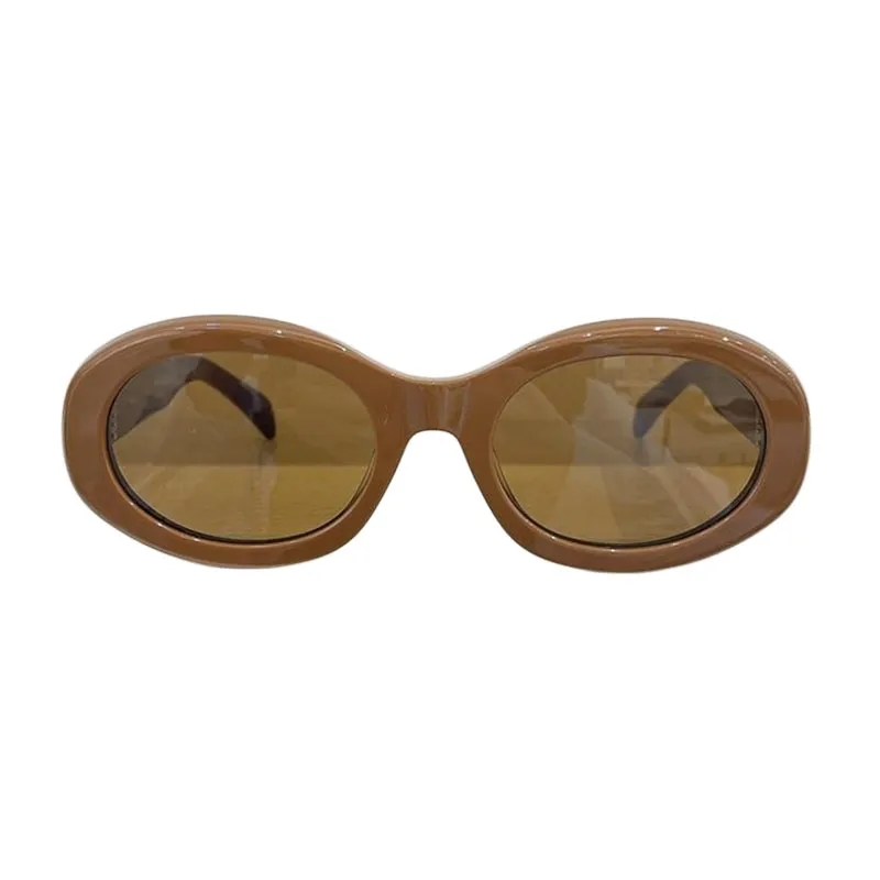 Celine Oval glasses brown/white/black/ivory/leopard color Size 52口22-145