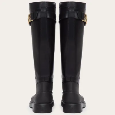 VALENTINO THE BOLD EDITION VLOGO Rubber wellies with calf leather boot