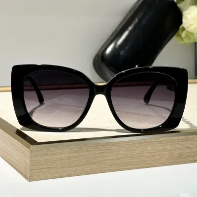 CHANEL square frame glasses black color SIZE 53-17-140