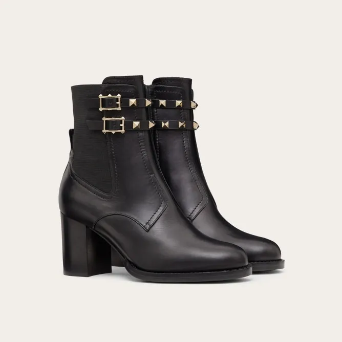 VALENTINO ROCKSTUD Calf rivet ankle boots (heel height 7cm)