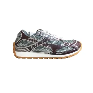 Bottega Veneta Orbit Sneakers In Silver/Burgundy Technical Fabric And Mesh Lace-Up Sneaker