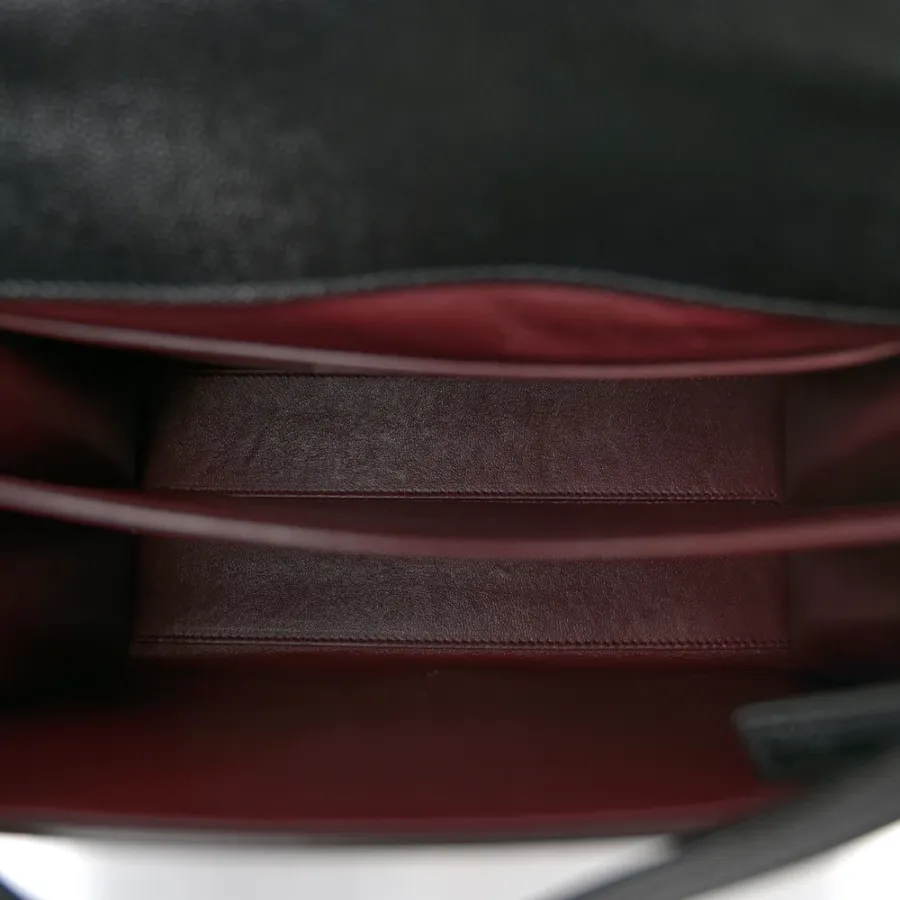 Saint Laurent Medium Cassandra Top Handle Black Classic Monogram Grain De Poudre Leather Aged Gold Hardware