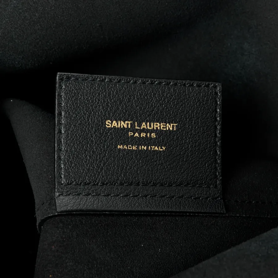 Saint Laurent Large Shopping Tote Black Calfskin Leather