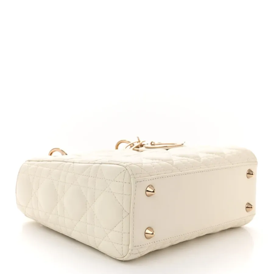 Dior Small My ABCDior Lady Dior White Cannage Lambskin Leather Gold Hardware