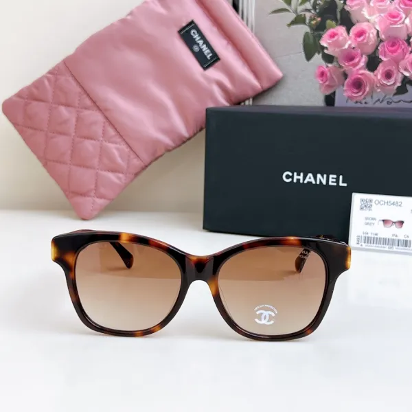 CHANEL square frame pearl glasses leopard-print black color SIZE 54-17-140 - Image 2