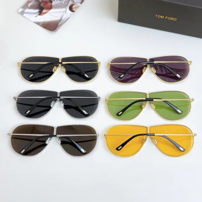 Tom Ford Pilot glasses purple/lime green/yellow/black gold/black silver/brown silver color Size 71口3-135