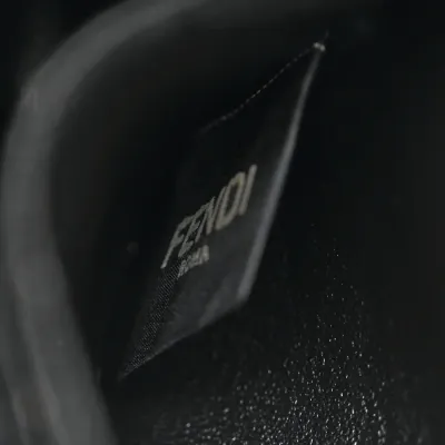 Fendi FF Embossed Wallet On Chain (WOC) Black Matisse Nappa Leather Light Gold Hardware