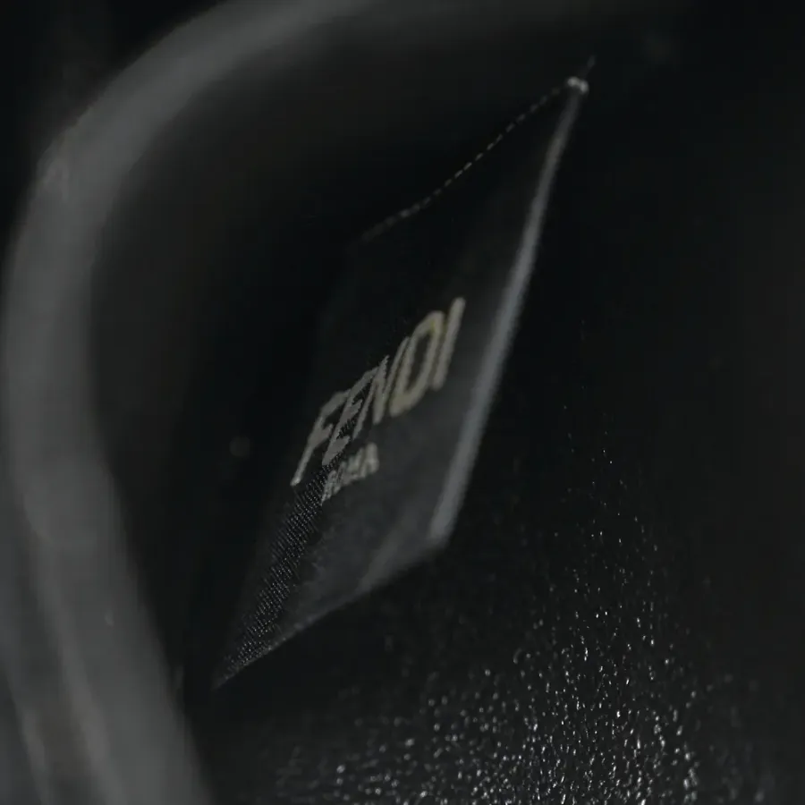 Fendi FF Embossed Wallet On Chain (WOC) Black Matisse Nappa Leather Light Gold Hardware