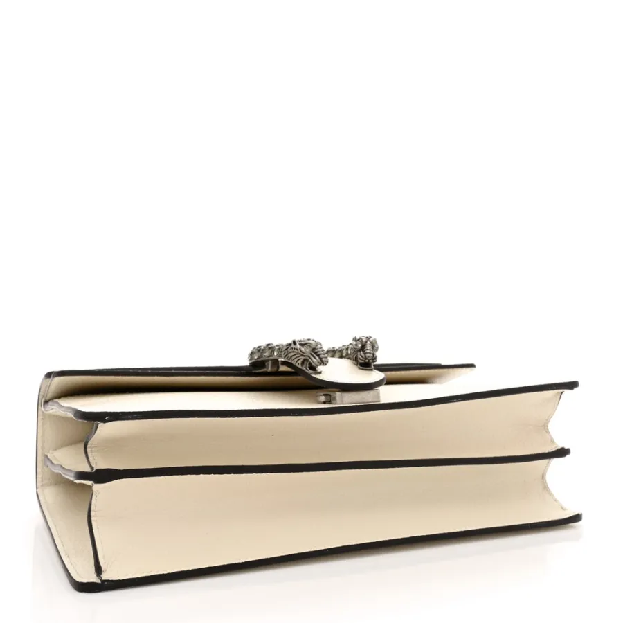 Gucci Small Dionysus Shoulder Bag Mystic White Textured Calfskin Leather & Crystal Aged Silver Hardware