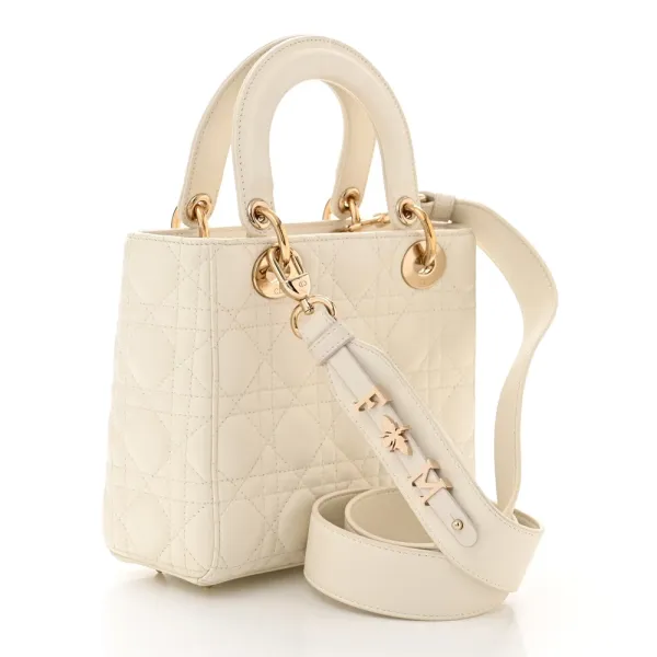 Dior Small My ABCDior Lady Dior White Cannage Lambskin Leather Gold Hardware - Image 3